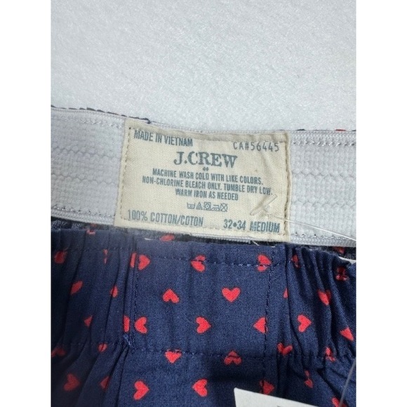 J. Crew Men's Navy Blue Red Hearts Love Print Boxers Shorts Underwear MED Gift - Picture 4 of 4